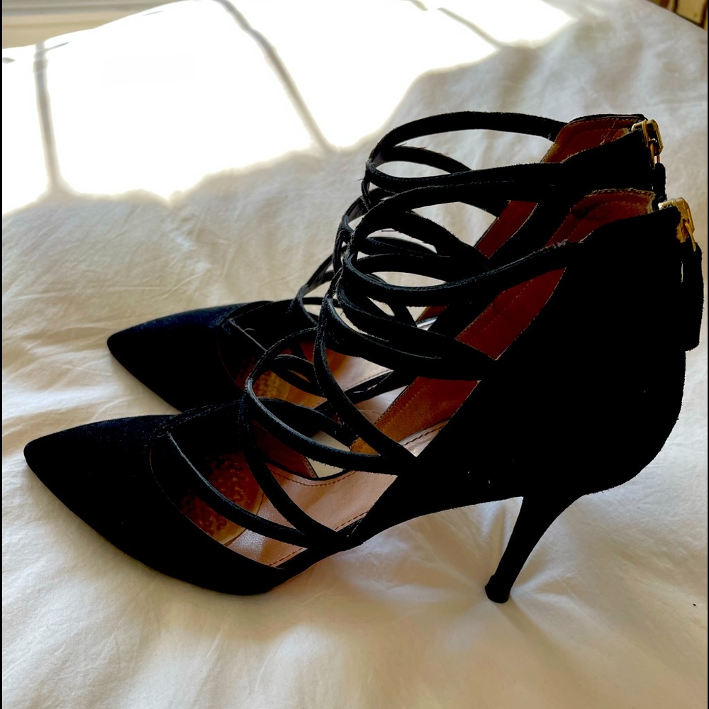 Aquazzura Black Velvet Heels